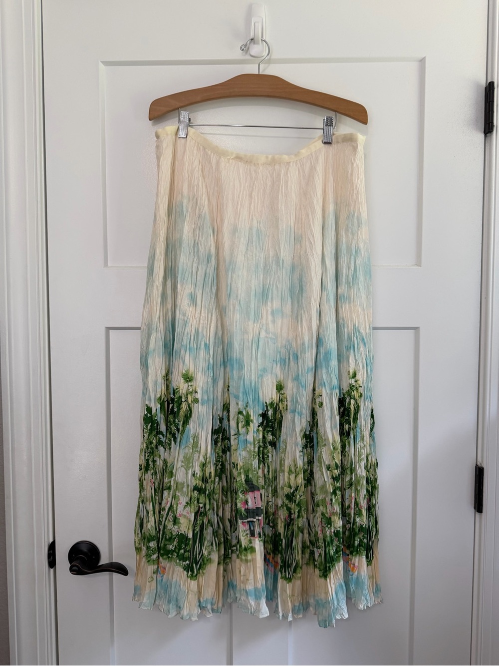 NWT Tommy Bahama 100% Silk Tropical Landscape Maxi Skirt XL Resort Beach - Picture 8 of 8